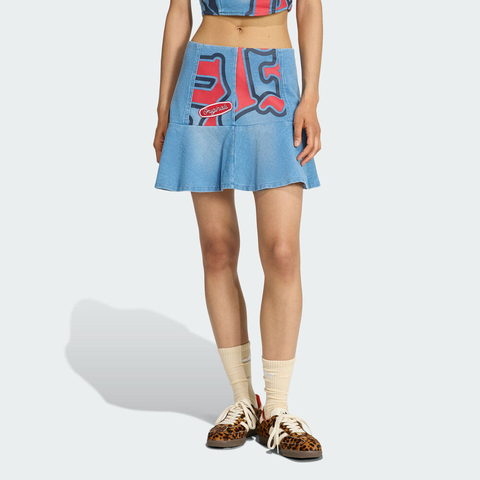 adidas Originals阿迪三叶草2025女子DENIM SKIRT牛仔短裙KC6274