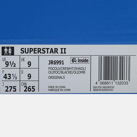 adidas Originals阿迪三叶草2025中性SUPERSTAR IIORI-CLASSICJR6991