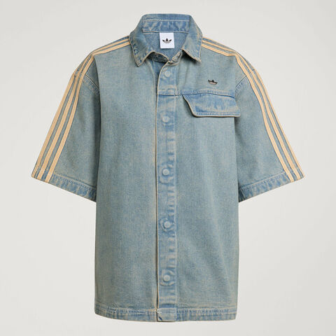 adidas Originals阿迪三叶草2025女子P ESS DENIM SS短袖衬衫JY2871