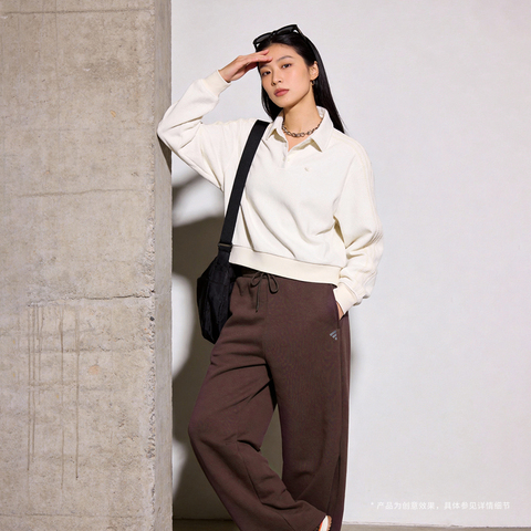 Adidas Original阿迪三叶草2025女子CHENILLE POLO针织有领长TKS5982