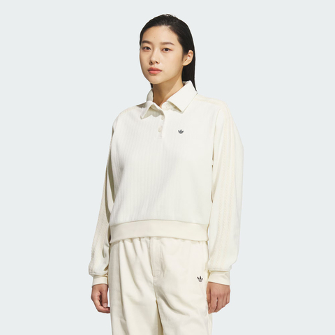 Adidas Original阿迪三叶草2025女子CHENILLE POLO针织有领长TKS5982