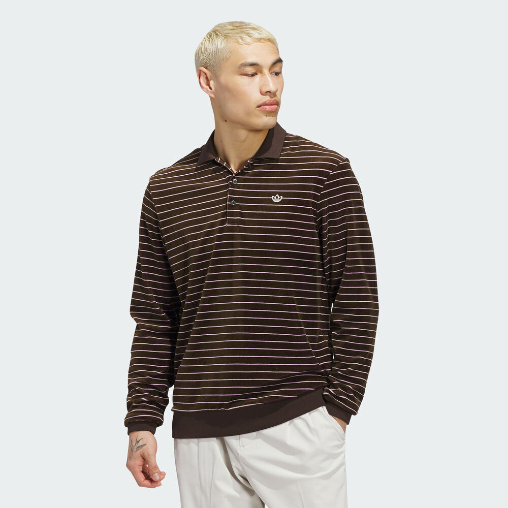 adidas Originals阿迪三叶草2025男子MR Velour LS P针织有领长TJW9863