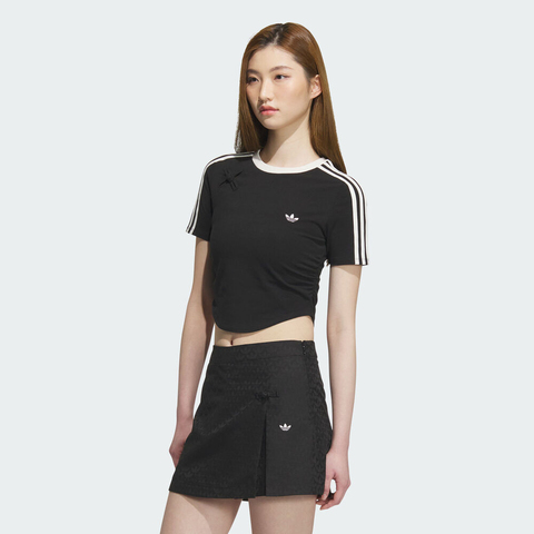adidas Originals阿迪三叶草2025女子NEW CN TEE SS针织无领短TKC5851