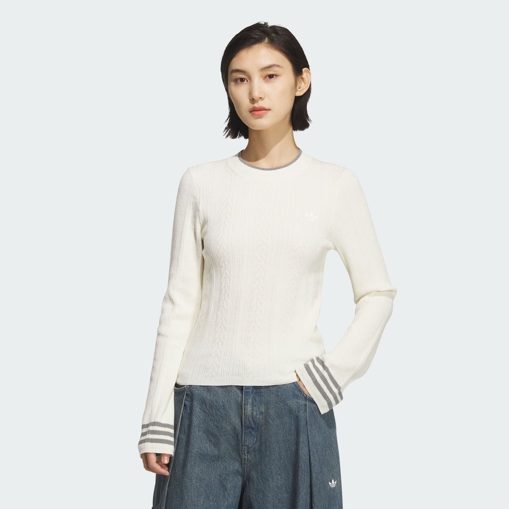 adidas Originals阿迪三叶草2025女子CREW SWEATER毛线套头衫KS5965
