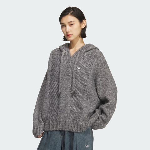 adidas Originals阿迪三叶草2025女子HOODY SWEATER毛线套头衫KS5967