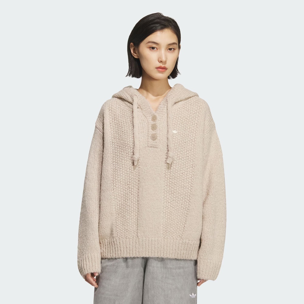 adidas Originals阿迪三叶草2025女子HOODY SWEATER毛线套头衫KS5968