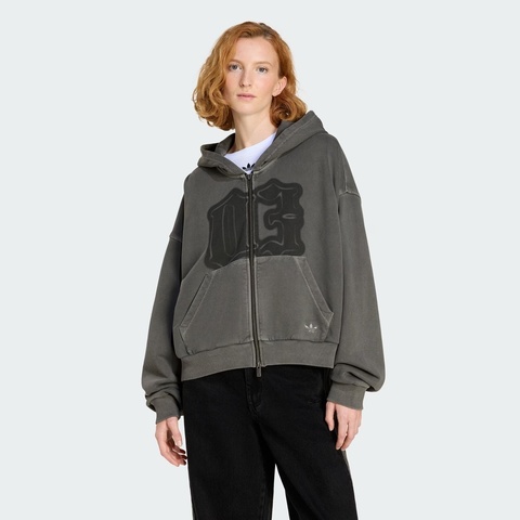 adidas Originals阿迪三叶草2025女子GFX HOODIE针织连帽卫衣KE3302