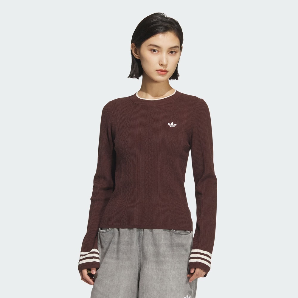 adidas Originals阿迪三叶草2025女子CREW SWEATER毛线套头衫KS5966
