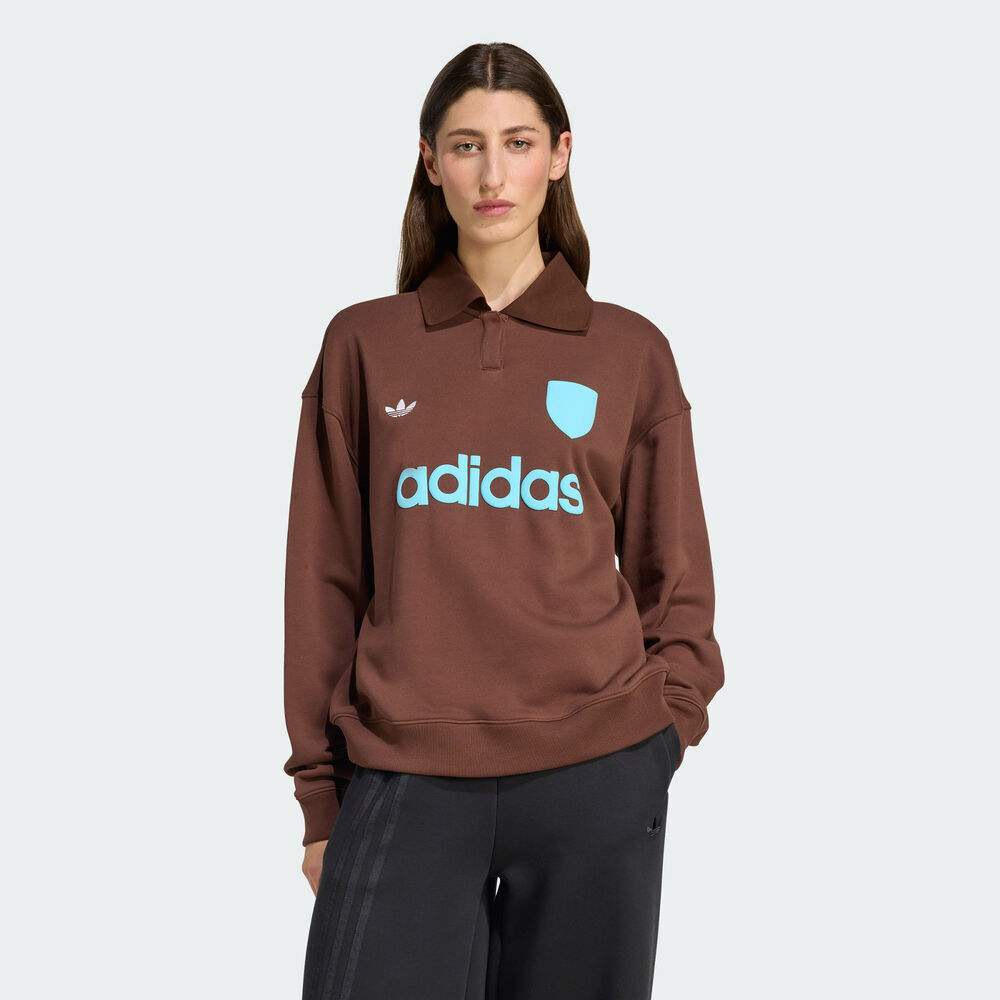 adidas Originals阿迪三叶草2025女子FOOTIE SWEAT针织无帽卫衣JZ0879