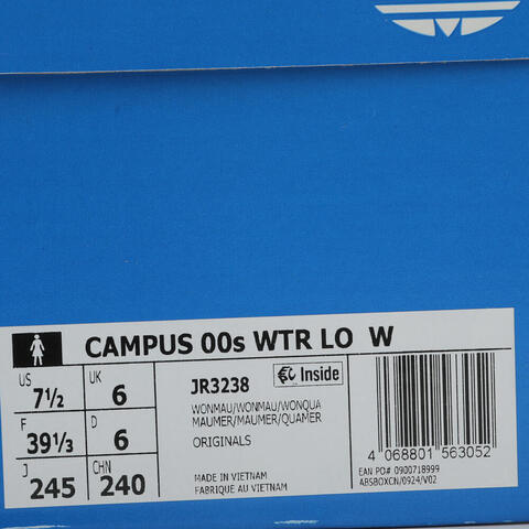 adidas Originals阿迪三叶草2025中性CAMPUS 00s WTR LO WORI-CLASSICJR3238