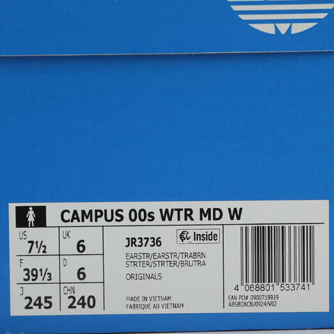 adidas Originals阿迪三叶草2025中性CAMPUS 00s WTR MD WORI-CLASSICJR3736