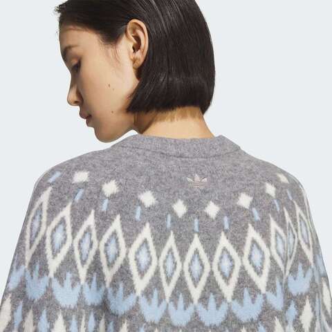 adidas Originals阿迪三叶草2025女子FAIR ISLE CREW毛线套头衫KS5964