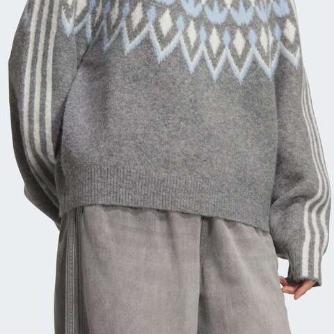 adidas Originals阿迪三叶草2025女子FAIR ISLE CREW毛线套头衫KS5964