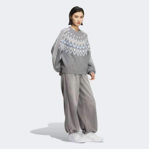 adidas Originals阿迪三叶草2025女子FAIR ISLE CREW毛线套头衫KS5964