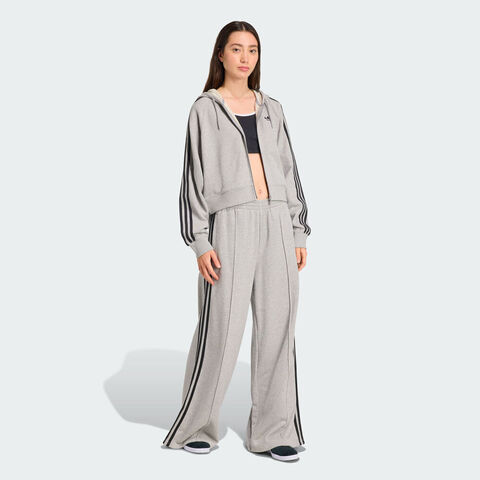 Adidas Original阿迪三叶草2025女子3S WIDE SWEATPT针织长裤JV7476