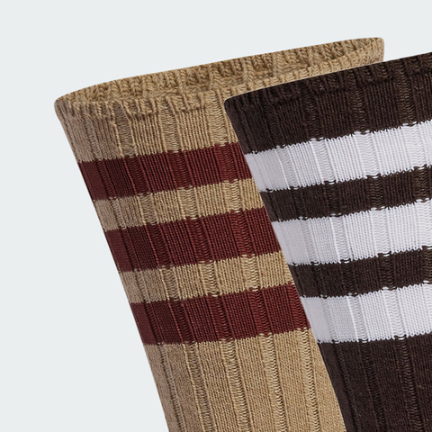 adidas Originals阿迪三叶草2025中性3S RIB CR S 2P中袜优惠装JX5201