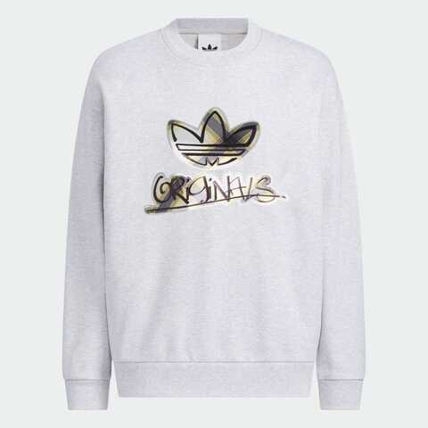 adidas Originals阿迪三叶草2025男子SWEAT CREW针织无帽卫衣KC0117