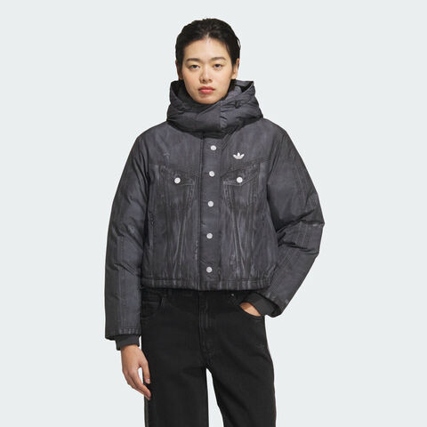 Adidas Original阿迪三叶草2025女子FK DENIM CROP W厚羽绒服-短KC2634