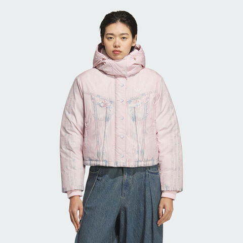 Adidas Original阿迪三叶草2025女子FK DENIM CROP W厚羽绒服-短KC2635