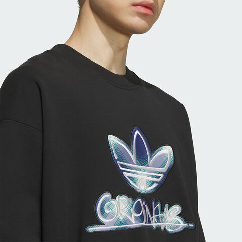 adidas Originals阿迪三叶草2025男子SWEAT CREW针织无帽卫衣KC0116