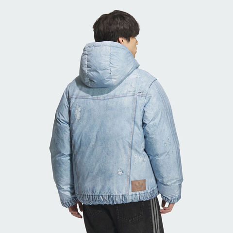 adidas Originals阿迪三叶草2025男子FK DENIM DOWN J厚羽绒服-短KC2632