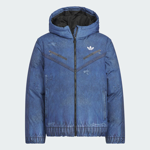 adidas Originals阿迪三叶草2025男子FK DENIM DOWN J厚羽绒服-短KC2633