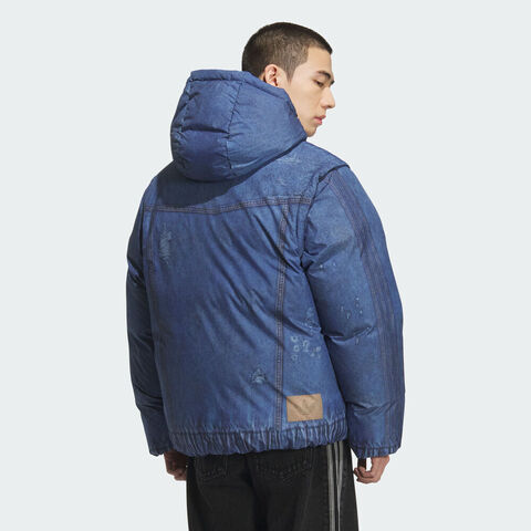 adidas Originals阿迪三叶草2025男子FK DENIM DOWN J厚羽绒服-短KC2633