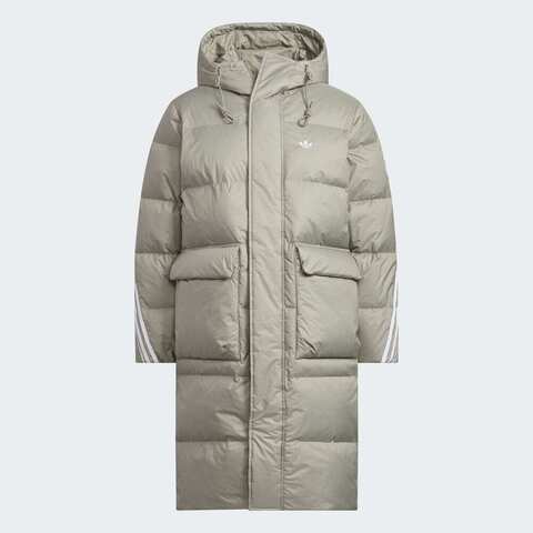 adidas Originals阿迪三叶草2025男子3S LONG DOWN U厚羽绒服-长KF3698