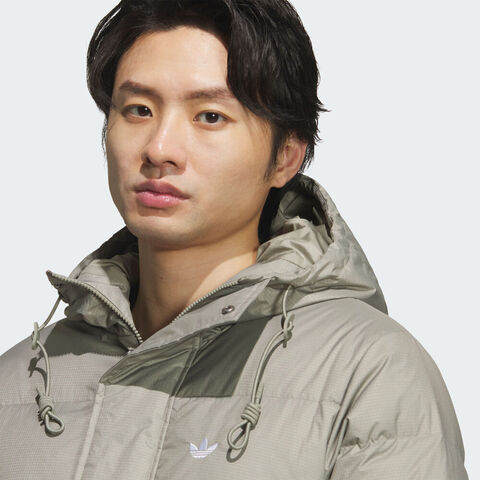 adidas Originals阿迪三叶草2025男子3S LONG DOWN U厚羽绒服-长KF3698