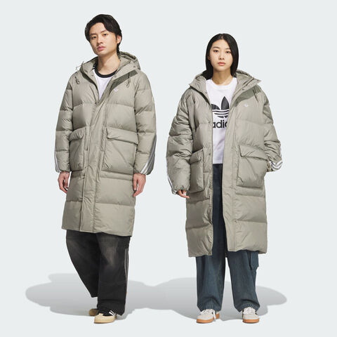 adidas Originals阿迪三叶草2025男子3S LONG DOWN U厚羽绒服-长KF3698