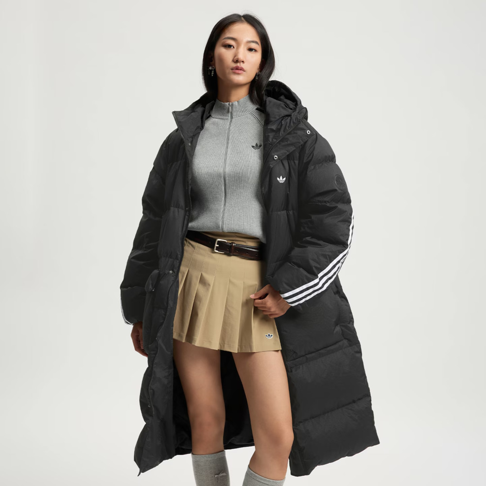 adidas Originals阿迪三叶草2025男子3S LONG DOWN U厚羽绒服-长KC2564