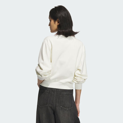 adidas Originals阿迪三叶草2025女子HTTH SWEAT CREW针织无帽卫衣KC2689