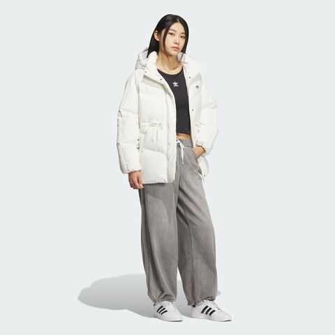 Adidas Original阿迪三叶草2025女子BOW MID DOWN厚羽绒服-短KF3685