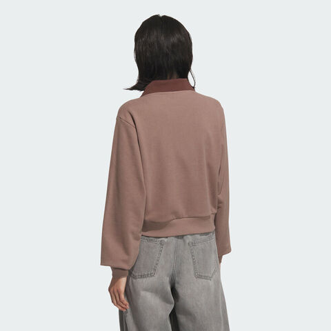 adidas Originals阿迪三叶草2025女子HTTH SWEAT CREW针织无帽卫衣KC2690