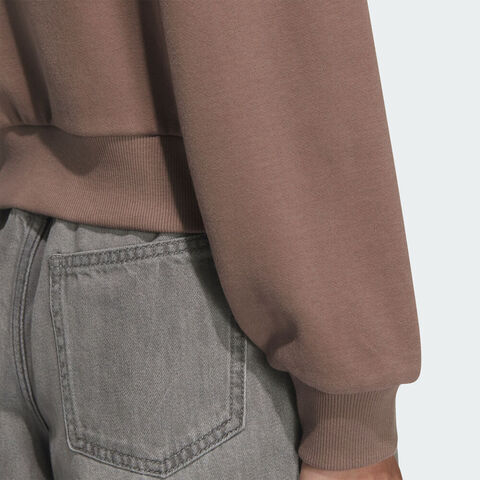 adidas Originals阿迪三叶草2025女子HTTH SWEAT CREW针织无帽卫衣KC2690