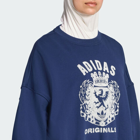 adidas Originals阿迪三叶草2025女子GRFX SWEAT针织无帽卫衣JW6051