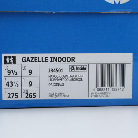 adidas Originals阿迪三叶草2025中性GAZELLE INDOORORI-CLASSICJR4501