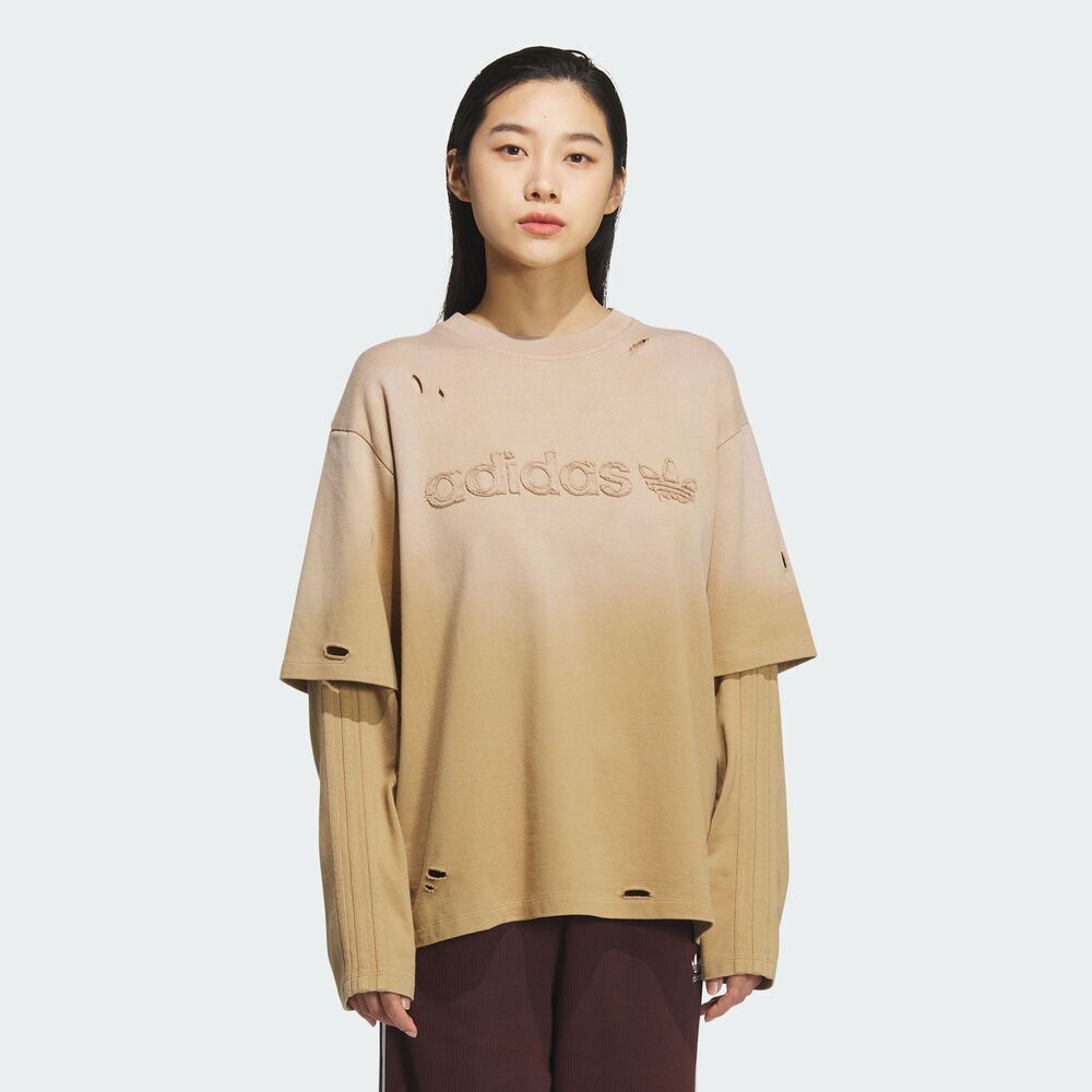 adidas Originals阿迪三叶草2025女子2IN1 TEE LS W针织无领长TKS8496