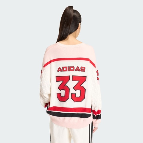 Adidas Original阿迪三叶草2025女子OS JERSEY毛线套头衫KS6458