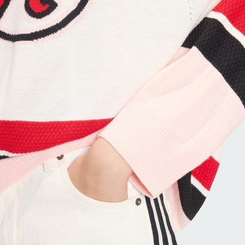 Adidas Original阿迪三叶草2025女子OS JERSEY毛线套头衫KS6458