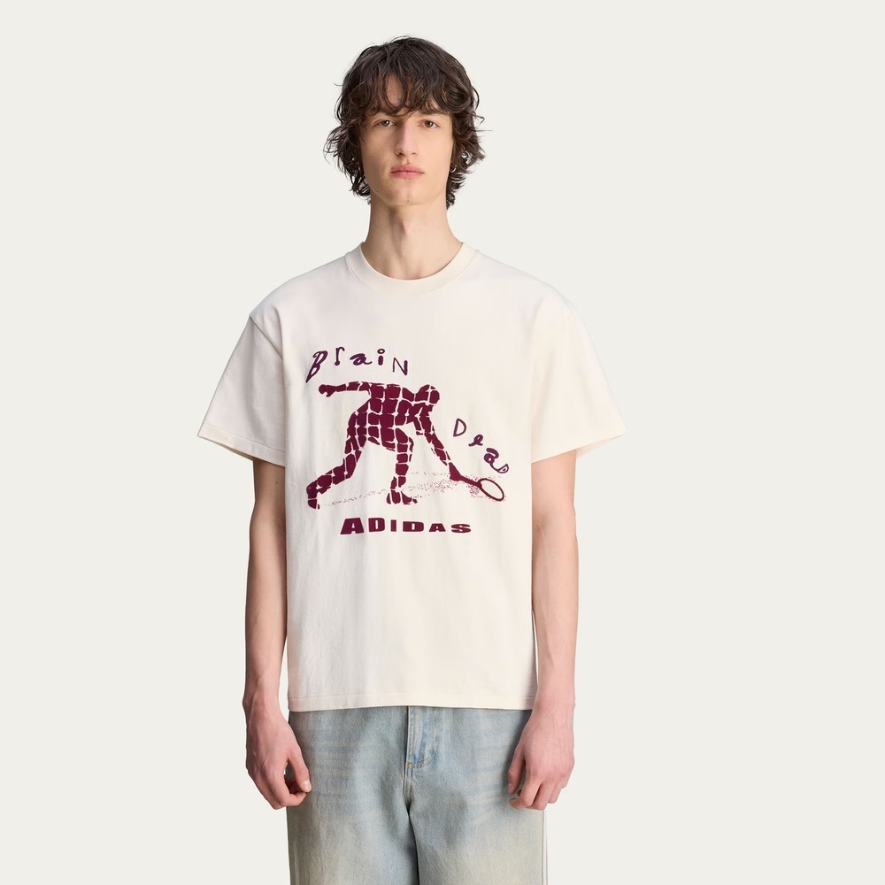 adidas Originals阿迪三叶草2025男子BRAIN DEAD TEE针织无领短TJX9393
