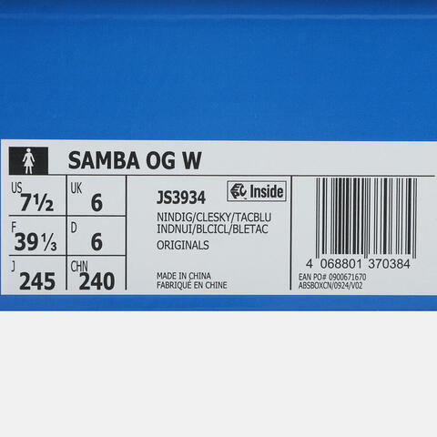 adidas Originals阿迪三叶草2025中性SAMBA OG WORI-CLASSICJS3934