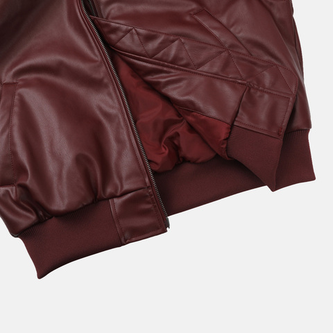 Adidas Original阿迪三叶草2025女子W PLEATHER JKT薄棉服KU6858