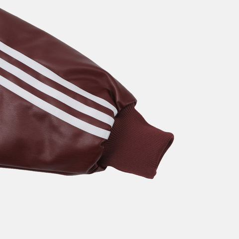 Adidas Original阿迪三叶草2025女子W PLEATHER JKT薄棉服KU6858
