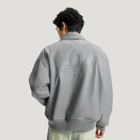 Adidas Original阿迪三叶草2025男子M SHERPA PU JKT皮衣IA7526
