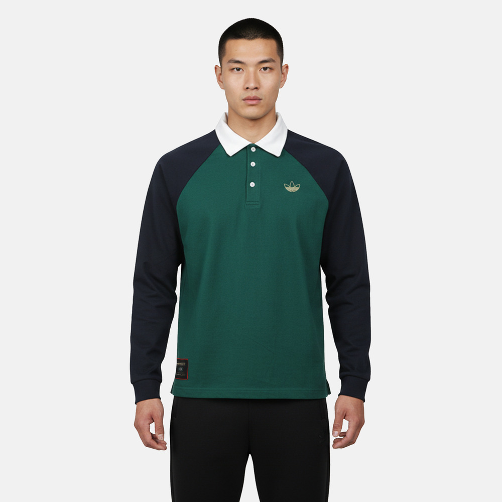 Adidas Original阿迪三叶草2025男子TYSHAWN RUGBY针织有领长TKE7013