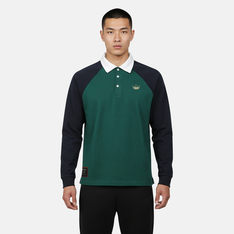Adidas Original阿迪三叶草2025男子TYSHAWN RUGBY针织有领长TKE7013