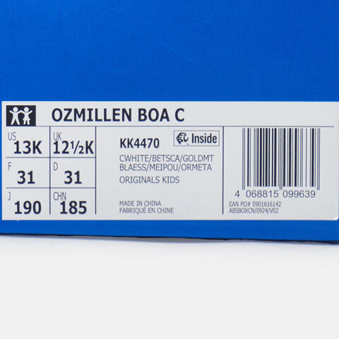 Adidas Original阿迪三叶草2025男小童OZMILLEN BOA C三叶草童装KK4470