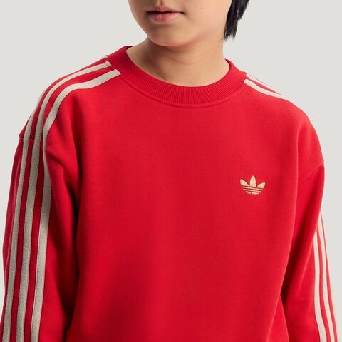 Adidas Original阿迪三叶草2025男大童JK 3S SWEAT针织无帽卫衣IA8933