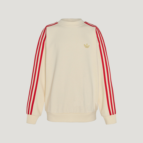 Adidas Original阿迪三叶草2025男大童JK 3S SWEAT针织无帽卫衣IA8932